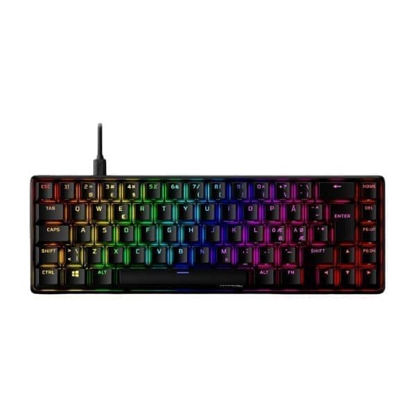 HyperX Alloy Origins 60 Mekaniskt Gamingtangentbord (60 %, Red-linear switches, Nordisk) Svart