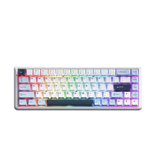 Mekanisk Tastatur, 2.4Ghz Trådløs, 68 Taster, Hot Swap Kontakter,LILLA