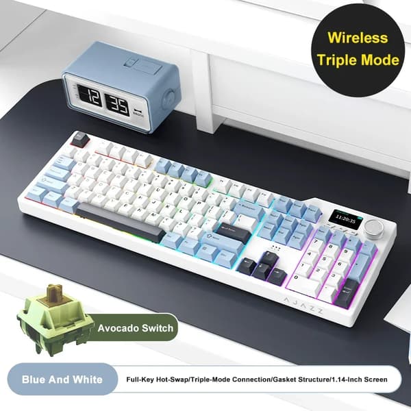 Gamingtangentbord, Full Key Hot-Swap, RGB-belysningseffekt,Tri-läges-lbs