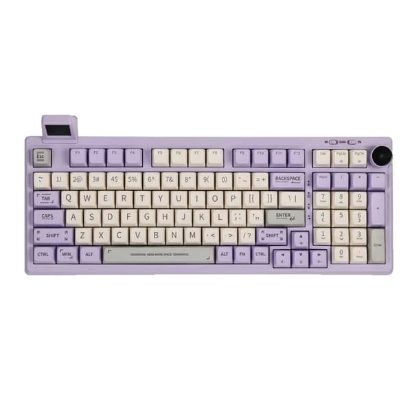 Mekanisk tangentbord, 97 tangenter layout, hot-swappable, Bluetooth 5.0,Lila, Gat Pro Gul