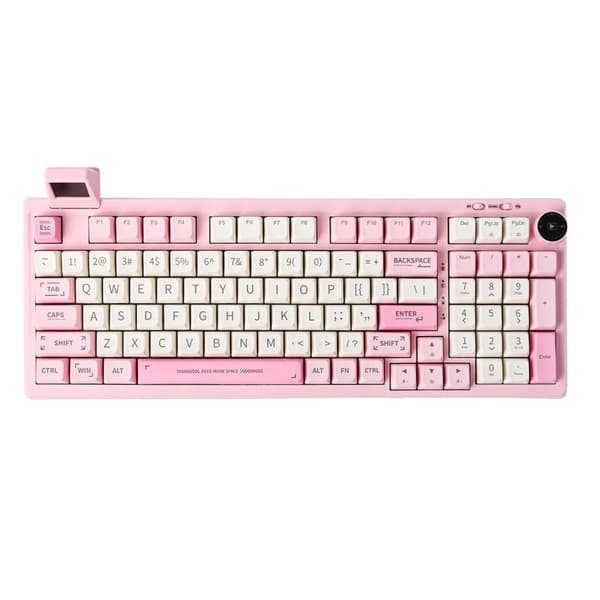 Mekaaninen näppäimistö, 97 näppäimen asettelu, kuuman vaihdon tuki, Bluetooth 5.0,Vaaleanpunainen, Epo Flamingo