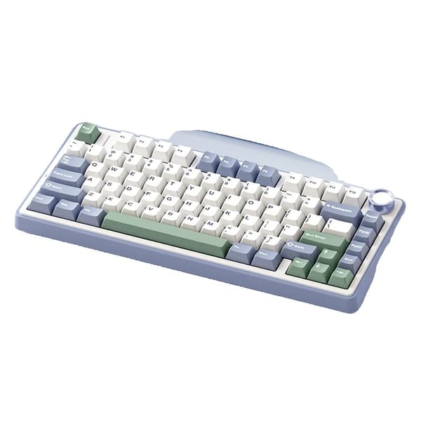 Mechanisk Spelkeyboard, Dubbelfärgad PBT-tangentkappa, 16 Miljoner RGB-bakgrundsbelysning, 80-tangenters layout,Grön Skördaromkopplare