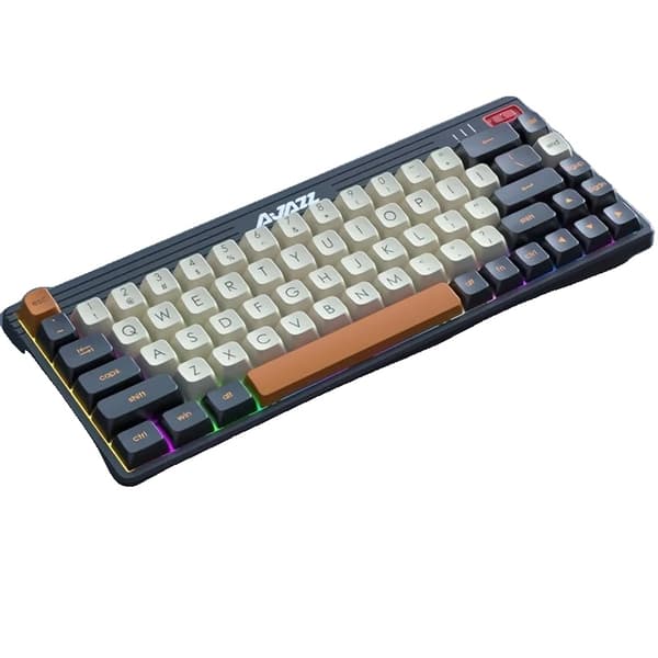 Mekanisk Tastatur, Bluetooth Trådløs, 68 Taster, USB Interface,sort, Brun kontakt