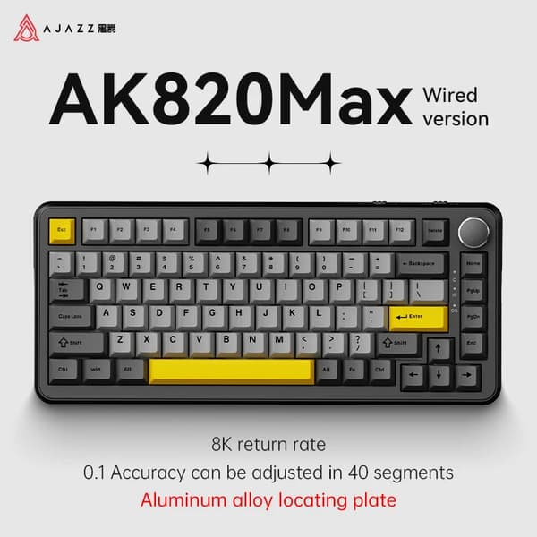 Mekaniskt Gaming-tangentbord, Hot-Swappable Switchar, Hållbara PBT-tangenter,Magnetisk switch