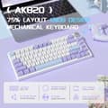 Miniatyrbild 2 av 2: Mekaniskt tangentbord, ANSI 75% layout, rattdesign, hot-swap-funktionalitet,Oliv