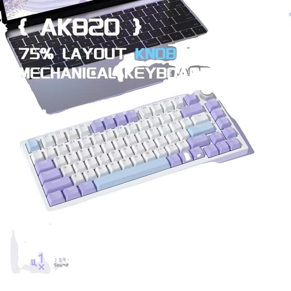Mekaniskt tangentbord, ANSI 75% layout, rattdesign, hot-swap-funktionalitet,Oliv