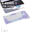 Miniatyrbild 1 av 2: Mekaniskt tangentbord, ANSI 75% layout, rattdesign, hot-swap-funktionalitet,Oliv