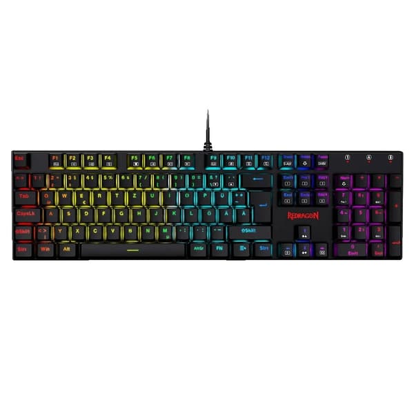 Mechanisk Spelkeyboard, RGB-bakgrundsbelysning med 18 effekter, hot-swappable röda switchar,K565-RGB