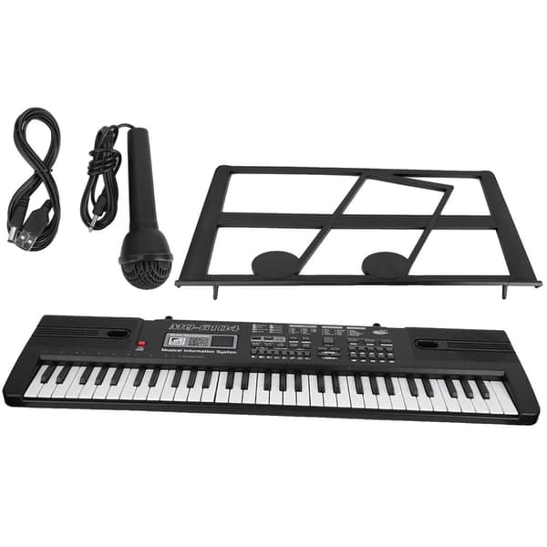 Digitalt Keyboard, 61 Taster, Inkluderer Mikrofon og Musikstativ,A