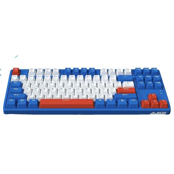 Trådlöst mekaniskt tangentbord, 87 tangenter, Bluetooth trådlös, USB-gränssnitt,blå