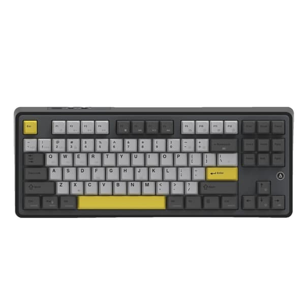 Mechanisk tangentbord, Bluetooth trådlös, 87 tangenter, standardlayout,Svart grå gul