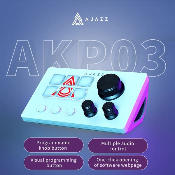 Panelkontroller, programmerbar vredknapp, mekanisk drift, USB-gränssnitt,VIT