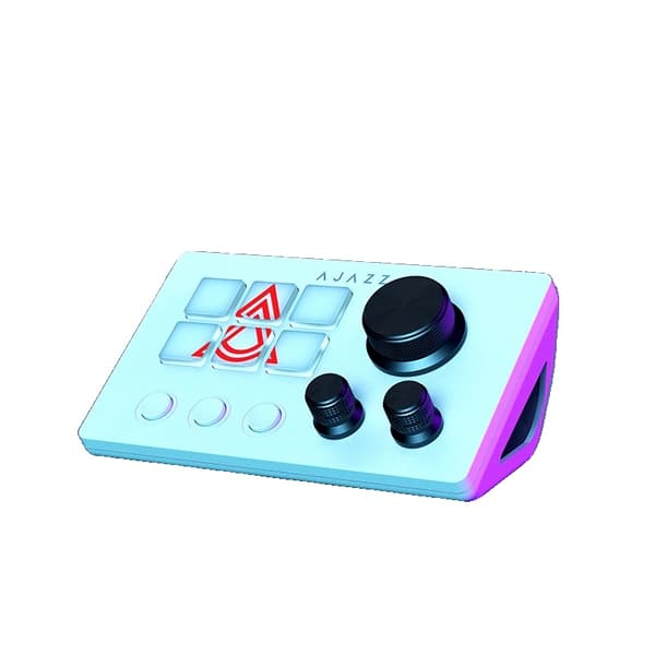 Panelkontroller, programmerbar vredknapp, mekanisk drift, USB-gränssnitt,VIT