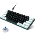 Miniatyrbild 2 av 2: RGB Mekaniskt Tangentbord, 61 Tangenter, Blå Switch, Isblå Bakgrundsbelysning,Svart och vit