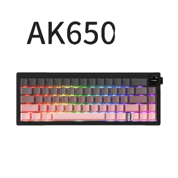 Pelaamisen mekaaninen näppäimistö, 5000mAh akku, RGB-valaistusvaikutukset,vaaleanpunainen-univaihdin