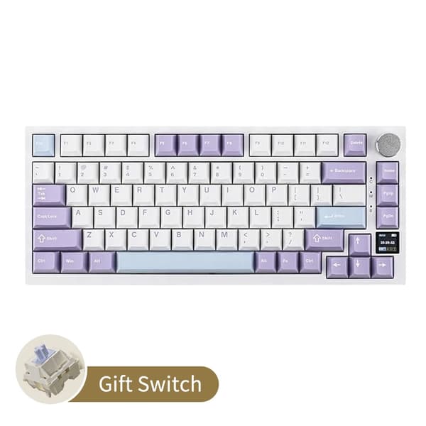 Mekaniskt tangentbord, Bluetooth trådlöst, 82 tangenter standard, hot swap-brytare,blå