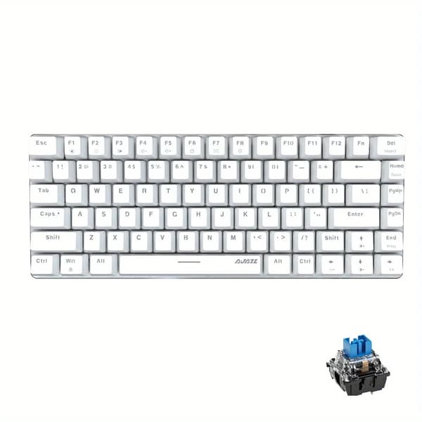 Mechanisk tangentbord, 82 tangenter, USB-gränssnitt, alternativ,Grön Switch Vit