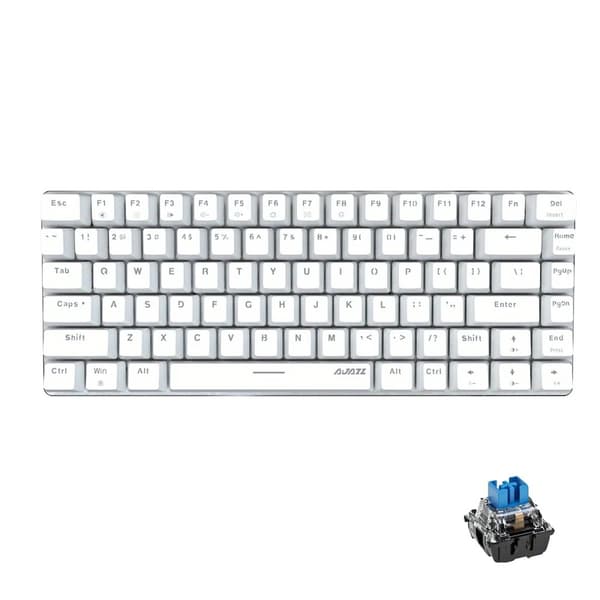 Mechanisk tangentbord, 82 tangenter, USB-gränssnitt, alternativ,Grön Switch Vit
