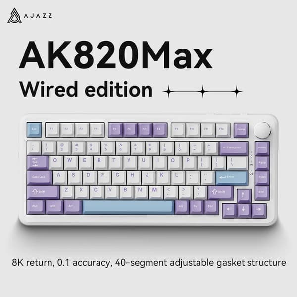 Mekaniskt tangentbord, 82 tangenter, hot-swappable brytare, PBT-tangenter,LILA