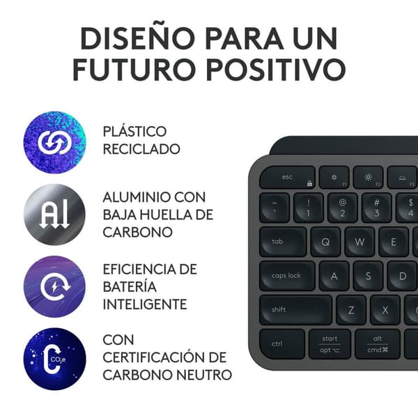 Langaton näppäimistö Logitech Espanjalainen Qwerty Grafiitinharmaa Teräs