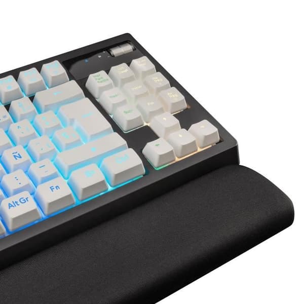 TKL Gaming Tangentbord - Mars Gaming - MKAX Vit - H-Mech - Gel handledsstöd - RGB-kontroll