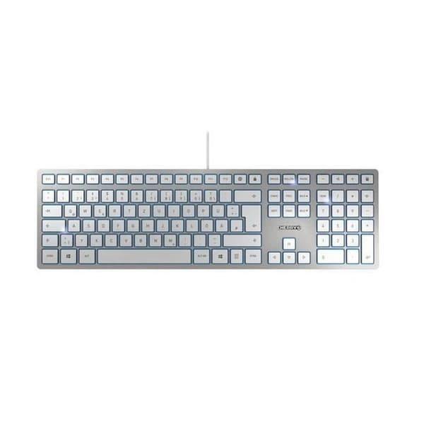 CHERRY KC 6000 SLIM tangentbord - Kabelanslutet - USB - QWERTZ - Silver Silver