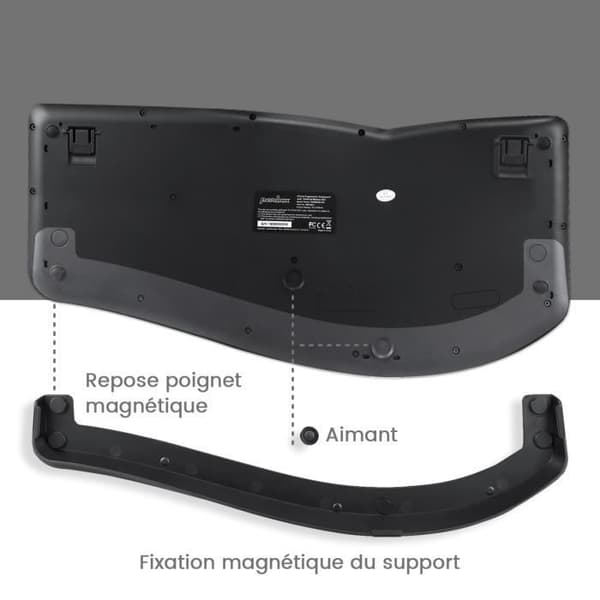 Perixx PERIDUO-505, Ergonomic Combo, USB trådlöst tangentbord och mus för Windows - Vertikal mus med lutande rullhjul