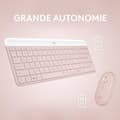 Miniatyrbild 5 av 6: Tangentbordsmusset - Trådlös - Logitech - MK470 Slim - Tyst - AZERTY - Rosa