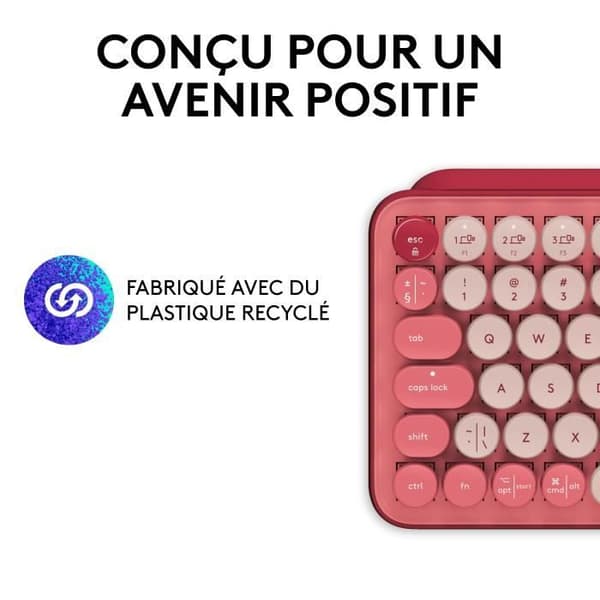 Tangentbord - Trådlöst - Logitech - Pop Keys - Mekanisk - Emoji Key - Rosa