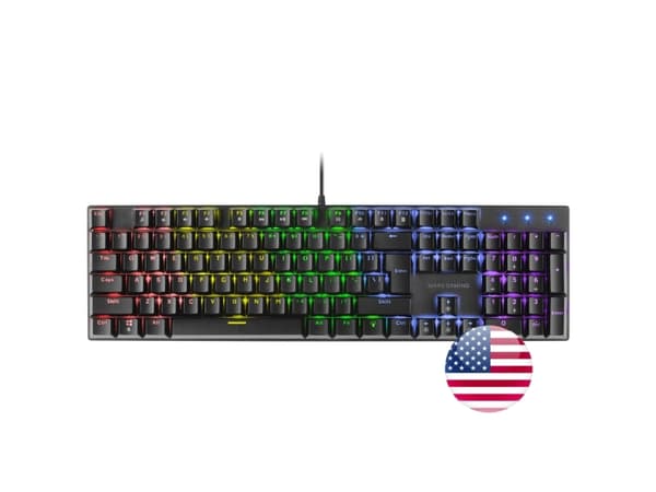 Mars Gaming MK422, Kabel, USB, Mekaniska tangentbrytare, QWERTY, RGB LED, Svart Svart