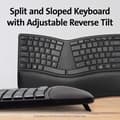 Miniatyrbild 3 av 6: Kensington Pro Fit Ergo Wireless Keyboard - Trådlöst - 2,4 GHz, Bluetooth 4.2 - Franska - Svart