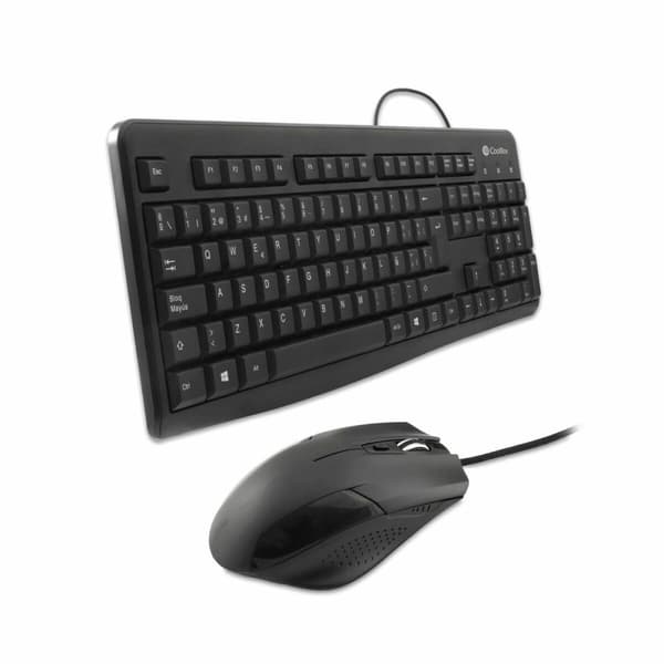 Tangentbord och Mus CoolBox COO-KTR-01U Svart Qwerty Spanska