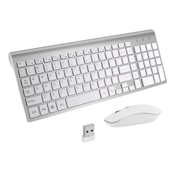 INF Trådlöst tangentbord och mus-combo Silver