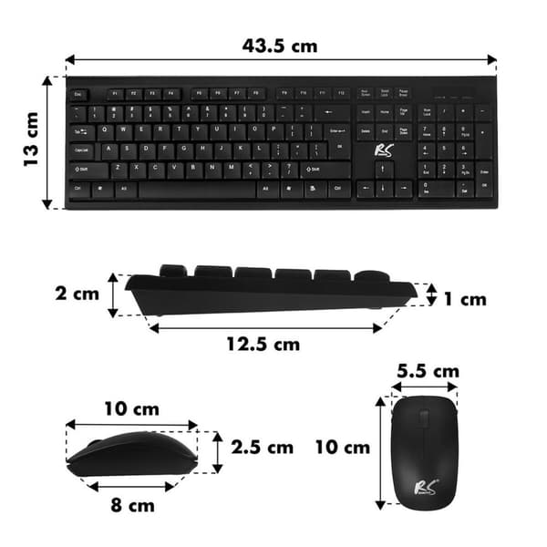 Tastatur og mus Nano RS RS580 Sort