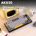 Miniatyrbild 2 av 2: Mekanisk tangentbord, trådad, hot-swappable brytare,Grå-Gul