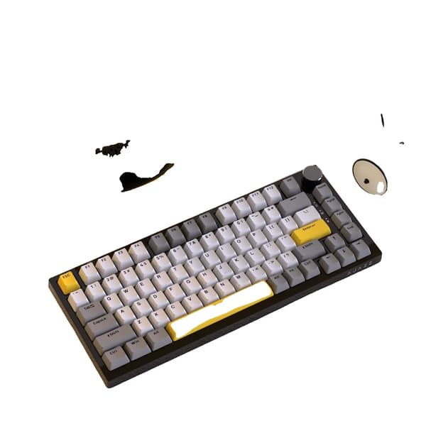 Mekanisk tangentbord, trådad, hot-swappable brytare,Grå-Gul