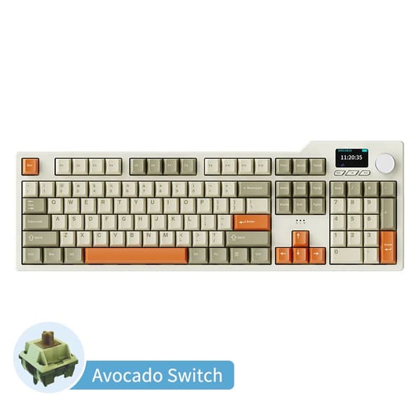 Mechanical Tastatur, Trådløs Forbindelse, Multi-farvet Baggrundsbelysning, Fuldt Key Hot-swappable,Tre-mode grå