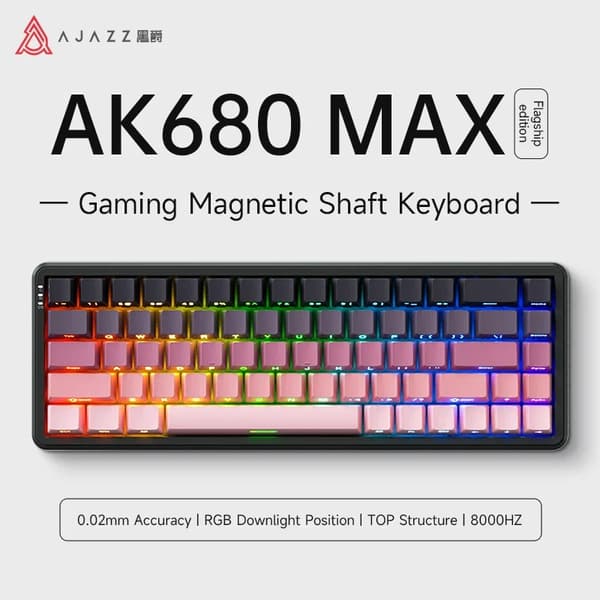 Gaming Magnetisk Axel Tangentbord, 68 Tangenter, Trådad, Flerfärgad Bakgrundsbelysning,Rosa