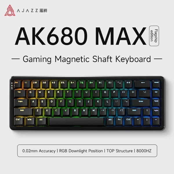 Gaming Magnetisk Axel Tangentbord, 68 Tangenter, Trådad, Flerfärgad Bakgrundsbelysning,svart