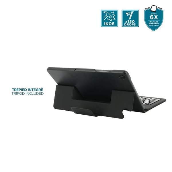 Skyddsskal för Samsung Galaxy Tab A9+ 11" - Stötsäkert fodral med Bluetooth AZERTY-tangentbord - MOBILIS