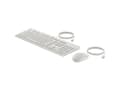 Miniatyrbild 2 av 5: HP 225 trådad mus- och tangentbordskombination, Fullstor (100 %), Kabel, USB, Vit, Mus inkluderad