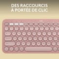 Miniatyrbild 4 av 6: Logitech Pebble Keys 2 K380s Bluetooth trådlöst tangentbord för flera enheter - Rosa