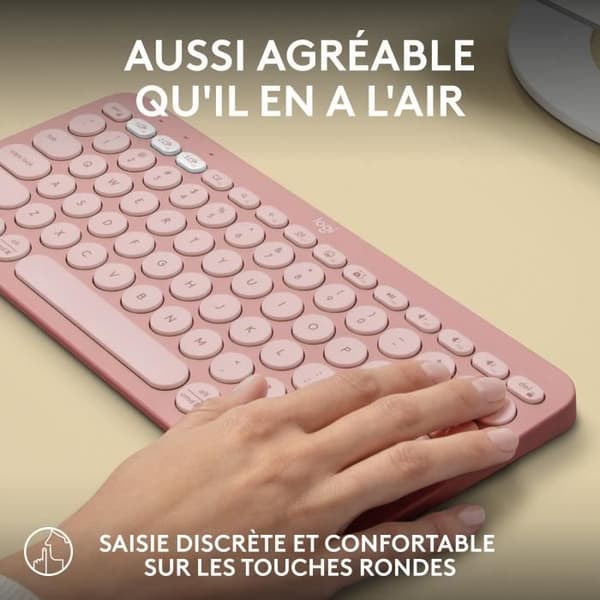 Logitech Pebble Keys 2 K380s Bluetooth trådlöst tangentbord för flera enheter - Rosa