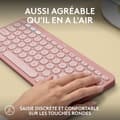 Miniatyrbild 5 av 6: Logitech Pebble Keys 2 K380s Bluetooth trådlöst tangentbord för flera enheter - Rosa