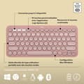 Miniatyrbild 6 av 6: Logitech Pebble Keys 2 K380s Bluetooth trådlöst tangentbord för flera enheter - Rosa