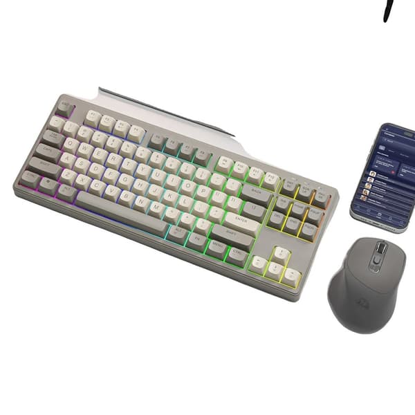Trådlöst Bluetooth-tangentbord, 87-tangents layout, Bluetooth dubbel läge, PBT-tangenter,Ostkit