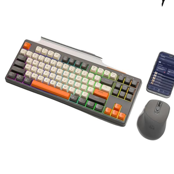 Trådlöst Bluetooth-tangentbord, 87-tangents layout, Bluetooth dubbel läge, PBT-tangenter,Glittrande Kit