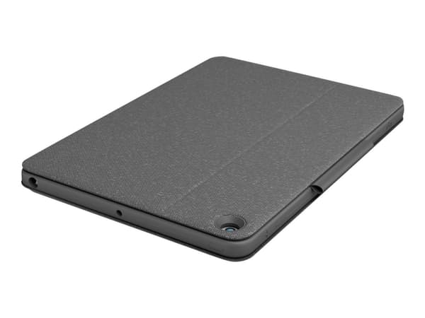 Logitech Combo Touch - Tastatur og folioveske - med styrepute - bakgrunnsbelyst - Apple Smart connector - QWERTY - Spansk - Oxford-grå - for Apple 10