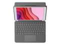 Miniatyrbilde 5 av 5: Logitech Combo Touch - Tastatur og folioveske - med styrepute - bakgrunnsbelyst - Apple Smart connector - QWERTY - Spansk - Oxford-grå - for Apple 10