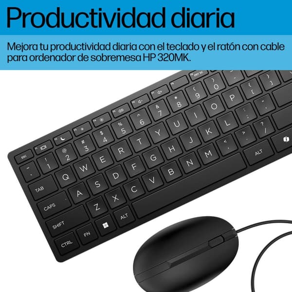 Tangentbord och Mus HP 9SR36UT Svart Qwerty Spanska